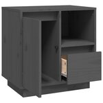 vidaXL Table de chevet Gris 50x34x50 cm Bois de pin massif