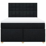 vidaXL Sommier à lattes de lit avec matelas Noir 140x190 cm Tissu