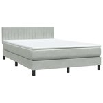 vidaXL Sommier à lattes de lit et matelas gris clair 140x210cm velours