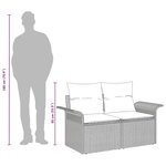 vidaXL Sofa de jardin 2 places avec des coussins gris clair en poly rattan