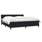 vidaXL Sommier à lattes de lit avec matelas noir 180x210 cm velours