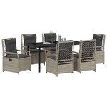 vidaXL Ensemble de salle à manger pour jardin 7 Pièces Gris clair