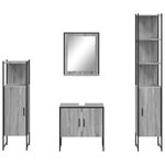 vidaXL Ensemble d'armoires de salle de bain 4 Pièces sonoma gris