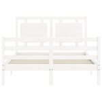 vidaXL Cadre de lit sans matelas blanc 140x200 cm bois massif