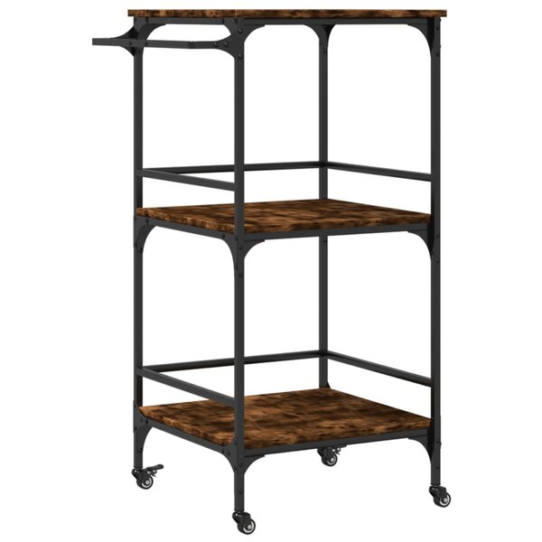 vidaXL Chariot de cuisine chêne fumé 60 5x50x105 cm bois d'ingénierie