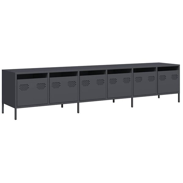 vidaXL Meuble TV anthracite 202x39x43 5 cm acier laminé à froid