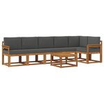 vidaXL Ensemble de canapés d'extérieur 7 pc Naturel et Anthracite