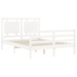 vidaXL Cadre de lit sans matelas blanc 140x200 cm bois massif
