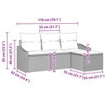 vidaXL Ensemble de Canapé de Jardin 4 pièces avec Coussins en Poly Rattan Marron