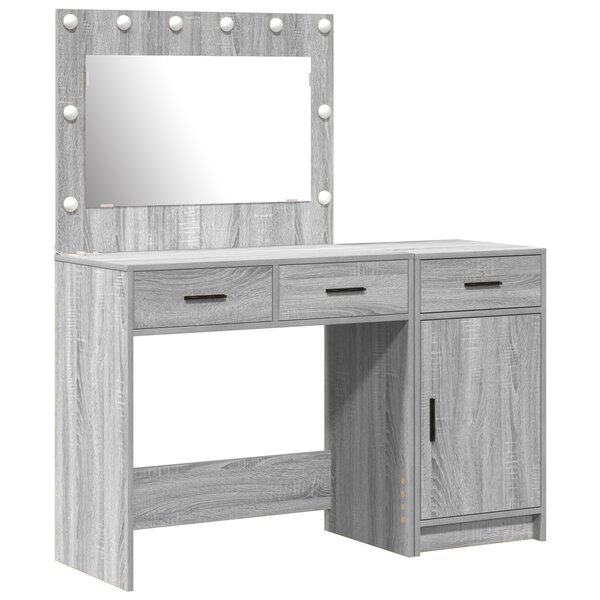 Set de table de vanity vidaXL Set de 2 Gris sonoma Bois d'ingénierie