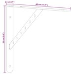 vidaXL Supports d'étagères 4 Pièces 40x2 5x25 cm noir acier inoxydable