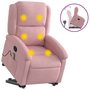 vidaXL Fauteuil de massage inclinable Rose Velours