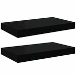 vidaXL Étagères murales flottantes 2 Pièces noir 40x23x3 8 cm MDF
