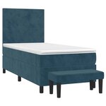 vidaXL Sommier à lattes de lit avec matelas Bleu foncé 100x200 cm