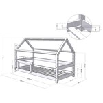 Lit cabane enfant TERY 90 x 200 bleu marine