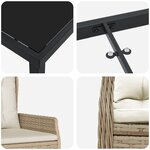 vidaXL Ensemble de salle à manger de jardin 5 pièces en poly rotin beige