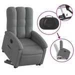 vidaXL Fauteuil inclinable électrique gris foncé tissu
