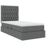 vidaXL Lit avec rangement et matelas Gris foncé 90 x 190 cm Polyester