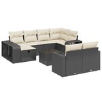 vidaXL Salon de jardin 11 Pièces avec coussins noir résine tressée