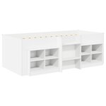 vidaXL Cadre de lit en loft avec armoire 3 Pièces Blanc Bois d'ingénierie