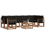 vidaXL Ensemble de canapés d'extérieur 8 pc Naturel et Noir
