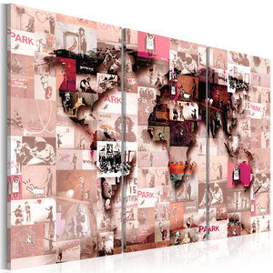 Tableau - banksy graffiti collage l x h en cm 90x60