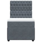 vidaXL Sommier à lattes de lit et matelas Gris foncé 90x200 cm Velours