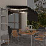 vidaXL Auvent rétractable manuel avec store LED 3 5x2 5 m Anthracite