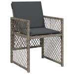 vidaXL Ensemble à manger de jardin et coussins 7 Pièces gris rotin