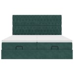 vidaXL Cadre de lit ottoman avec matelas vert foncé 160x200 cm velours