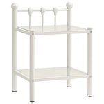 vidaXL Table de chevet Blanc/transparent 45x34 5x60 5cm Métal et verre