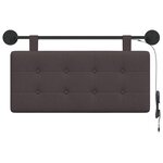 vidaXL Tête de lit suspendue Avec lumière LED Marron foncé Tissu