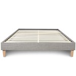 Lit Futon Double 180 x 200 Tissu Gris