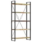 vidaXL Bibliothèque 5 niveaux 90x30x180 cm Bois solide de récupération