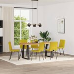 vidaXL Chaises à manger lot de 6 jaune velours