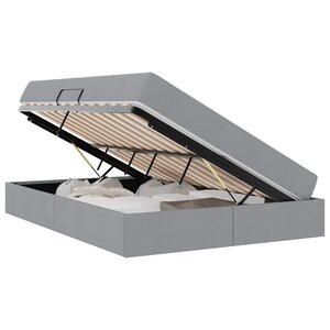 vidaXL Lit avec rangement et matelas Gris clair 140 x 200 cm Polyester