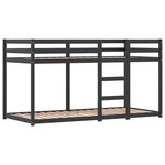vidaXL Lit superposé avec rideaux blanc/noir 90x200 cm bois pin massif