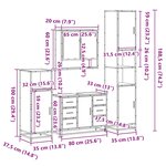 vidaXL Ensemble de meubles de salle de bain 4 Pièces chêne marron