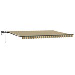 vidaXL Auvent Rétractable Vert et jaune 500 ×350 cm tissu