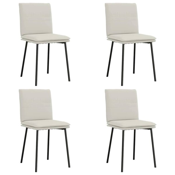 vidaXL Chaises à manger lot de 4 Crème Velours