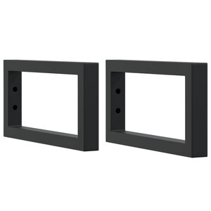 vidaXL Supports d'étagères pour lavabo 2 Pièces noir rectangulaire acier