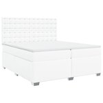 vidaXL Sommier à lattes de lit avec matelas Blanc 200x200cm Similicuir