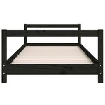 vidaXL Cadre de lit pour enfants noir 90x190 cm bois de pin massif