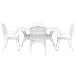 vidaXL Ensemble de salle à manger de jardin 5 pièces en aluminium coulé blanc