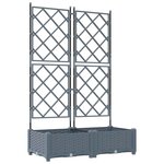 vidaXL Bac à fleurs avec Treillis Gris clair 80 x 40 x 125.5 cm PP