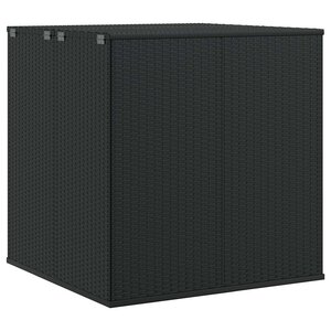 vidaXL Boîte à coussins de jardin Résine tressée 100x97 5x104 cm Noir