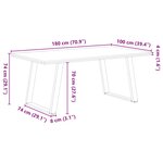 vidaXL Table à manger marron clair bois de chêne massif rectangulaire