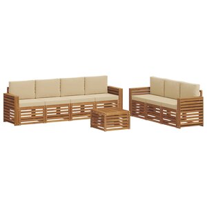 vidaXL Ensembles de canapés avec coussin 8 Pièces Naturel et Beige