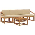 vidaXL Ensemble de canapés d'extérieur 5 Pièces Naturel et Beige