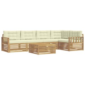 vidaXL Ensemble de canapés d'extérieur 6 pc Blanc et crème Polyester